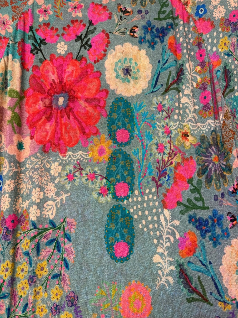 Natural Life Rebecca ButterSoft Blue Garden Patchwork Floral Midi Dress L NWT - Picture 10 of 14